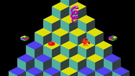 Q-bert – Ein bunter Pixeltraum voller Würfelsprünge und böser Kreaturen!